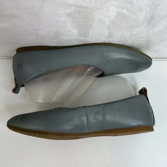 Born Beca Size 8.5 Ballet Flats Gray Leather Comfort Slip On Casual Shoes Dress - Picture 4 of 13